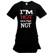 Подовжена футболка I`m hot you are not